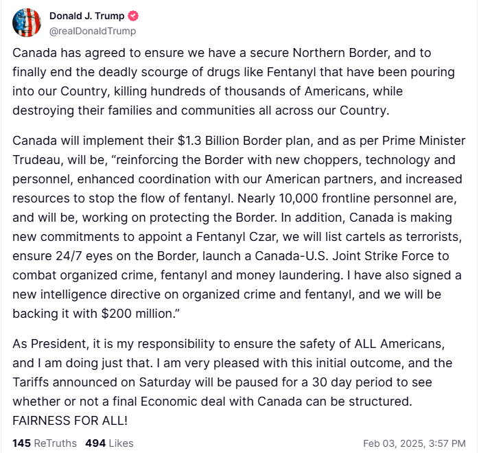 PhilNvestigates's tweet image. FACT CHECK: Canada has already announced this plan BEFORE Trump announced his tariffs.