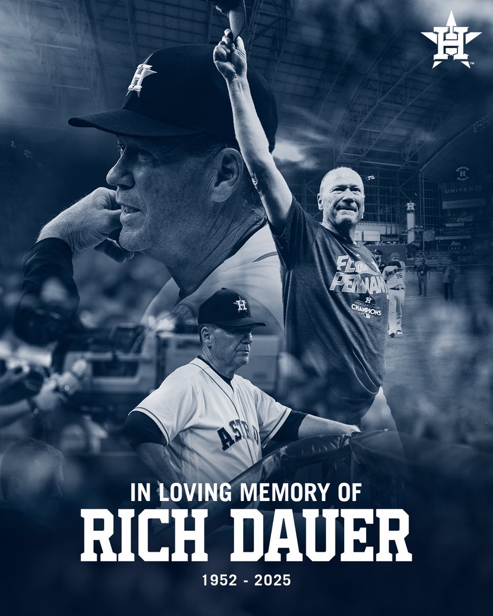 astros's tweet photo. We are heartbroken to learn of the passing of former Astros coach Rich Dauer. 

In addition to his fine playing career with the Orioles, Rich was a popular coach with the Astros for three seasons (2015-17), and was a part of the staff that led the team to its first World Series title in 2017.