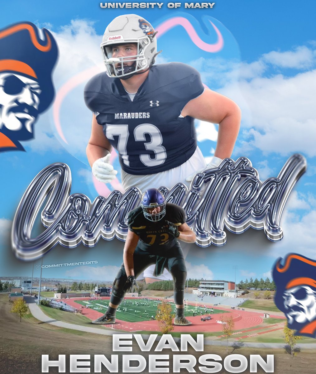 Evan Henderson (@evanhenderson73) on Twitter photo Committed! Thank you <a href="/FBCoachShann/">Shann Schillinger</a> and <a href="/CoachJR17/">Van Cooper Jr</a> as well as the entire staff <a href="/UMaryFootball/">UMary Football</a> for believing in me. Let’s work! <a href="/TSchureman/">Travis Schureman</a> <a href="/TaylorKolste/">Taylor Kolste</a> <a href="/CodyTCameron/">Cody Cameron</a> <a href="/QC_football/">Queen Creek Football</a> <a href="/CoachHowardQC/">Scott Howard</a> Committed! Thank you <a href="/FBCoachShann/">Shann Schillinger</a> and <a href="/CoachJR17/">Van Cooper Jr</a> as well as the entire staff <a href="/UMaryFootball/">UMary Football</a> for believing in me. Let’s work! <a href="/TSchureman/">Travis Schureman</a> <a href="/TaylorKolste/">Taylor Kolste</a> <a href="/CodyTCameron/">Cody Cameron</a> <a href="/QC_football/">Queen Creek Football</a> <a href="/CoachHowardQC/">Scott Howard</a>