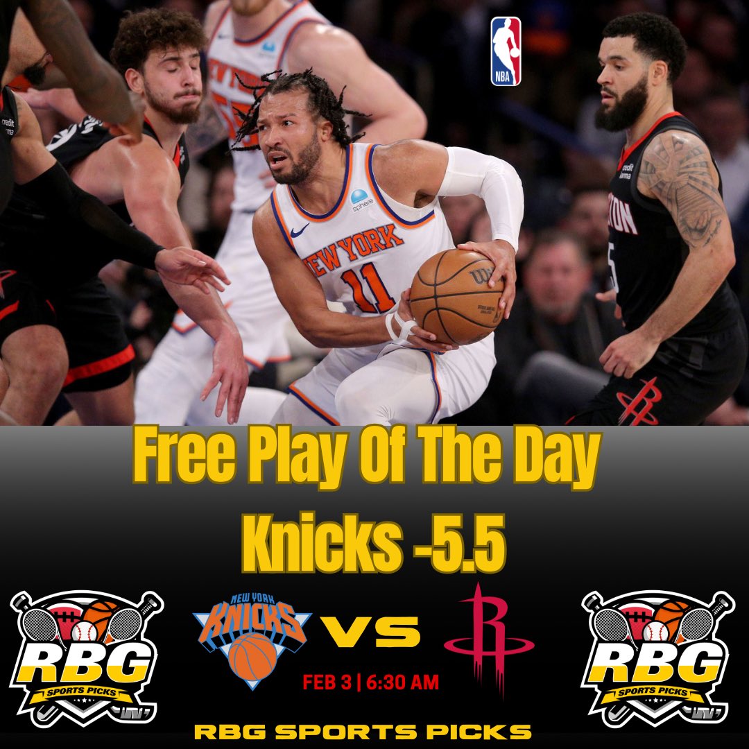 RBGSportsPicks's tweet photo. 🏀 Knicks -5.5

#NBA #RBG #SportsGamblingX #BettingX https://t.co/zQXAsh1B5T