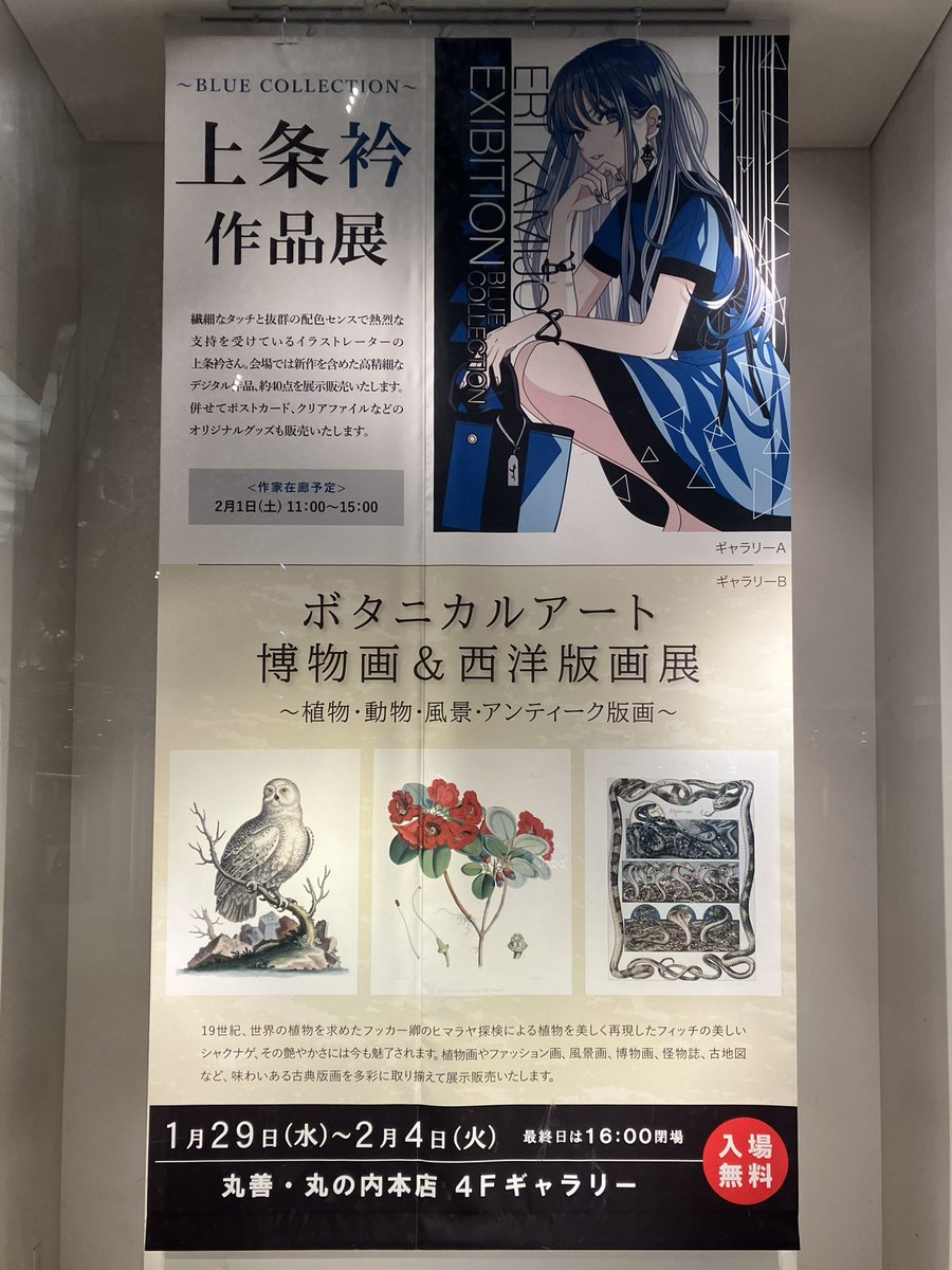丸善・丸の内本店 4Fギャラリー「上条衿作品展 〜BLUE COLLECTION