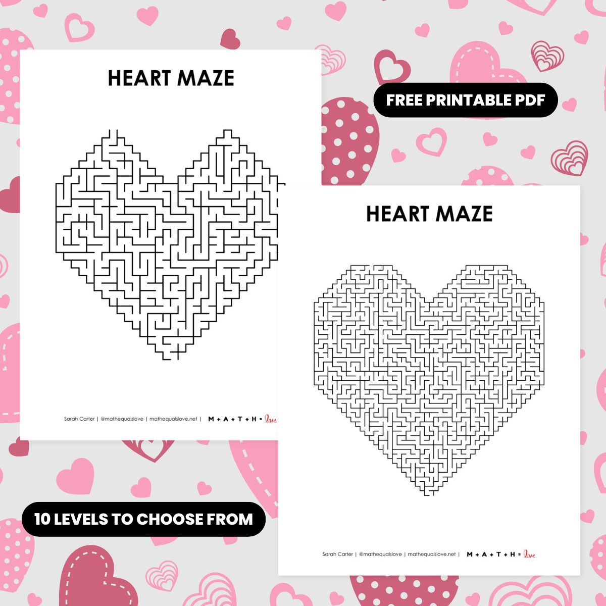 Heart Mazes for Valentine's Day! (2 different heart designs both with 10 levels of difficulty to choose from.) 

mathequalslove.net/heart-maze-pri…

#mtbos #iteachmath #puzzlingclassroom
