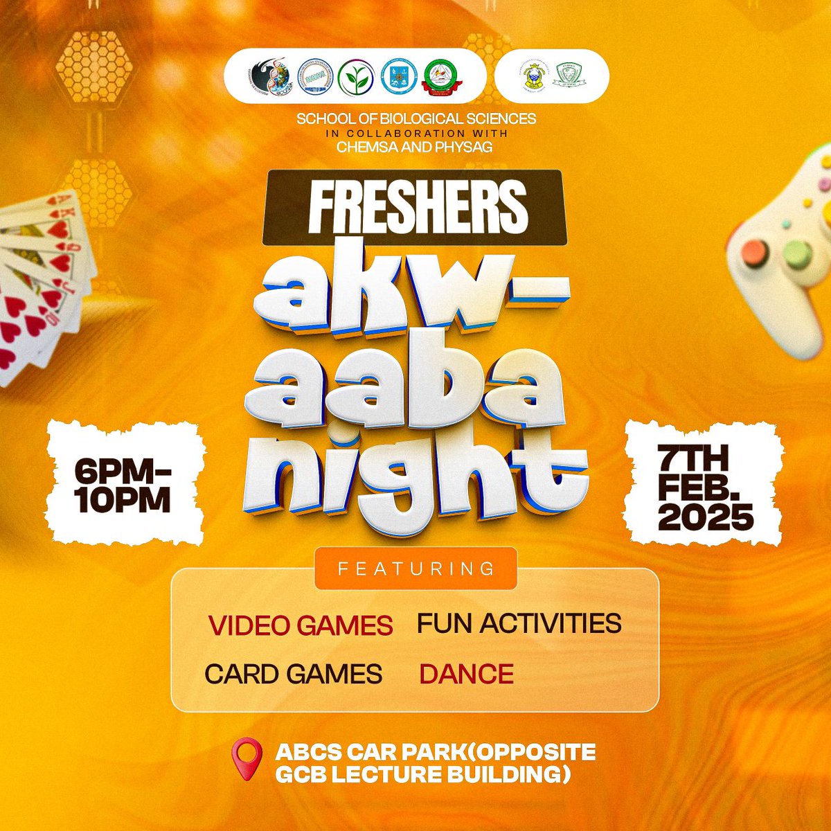 Chemsa_UG's tweet image. 🚀 CHEMSA Presents: Freshers Akwaba Night! 

🎉Freshers, it&apos;s time to vibe! Join us for an unforgettable night of games, dance, and fun!🔥
📅 7th Feb 2025 | ⏰ 6-10 PM
📍 ABCS Car Park (Opp. GCB Lecture Bldg)

Don’t miss out! #CHEMSA #AkwabaNight #FreshersVibes
