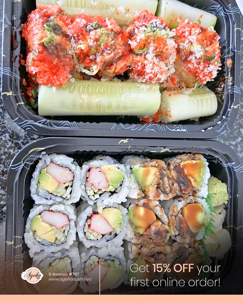 HURRY – Unlock 15% off your first online order with us!

All you have to do is tap the link below and the promotion will apply automatically. Take advantage today!

agehasushi.nyc
–
#NY #NewYork #NYC