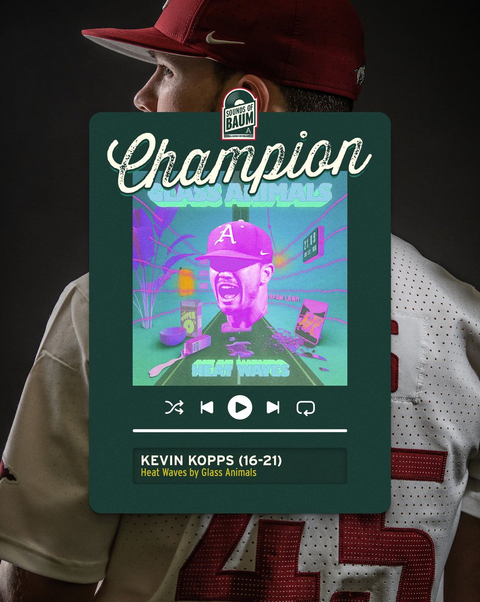 Arkansas Baseball Player Development (@hogsplayerdev) on Twitter photo Our Sounds of Baum CHAMPION: <a href="/KevinKopps/">Kevin Kopps</a> ๐
With more than 59,000 (!) votes cast across all of our social media platforms in our inaugural Best of Sounds of Baum tournament, we want to give a shoutout to ALL of <a href="/RazorbackBSB/">Arkansas Baseball</a> nation for voting! Our Sounds of Baum CHAMPION: <a href="/KevinKopps/">Kevin Kopps</a> ๐
With more than 59,000 (!) votes cast across all of our social media platforms in our inaugural Best of Sounds of Baum tournament, we want to give a shoutout to ALL of <a href="/RazorbackBSB/">Arkansas Baseball</a> nation for voting!