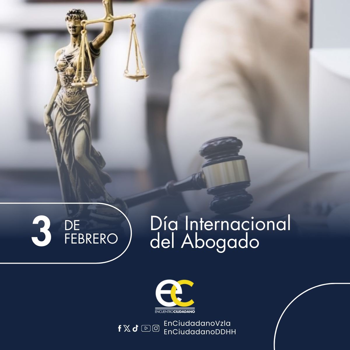 En este Día Internacional del Abogado, rendimos homenaje a todos los profesionales del derecho que, con su dedicación y compromiso, defienden la justicia y los derechos humanos en un contexto tan complejo como el que vivimos en Venezuela. 

El rol del abogado va más allá de ser
