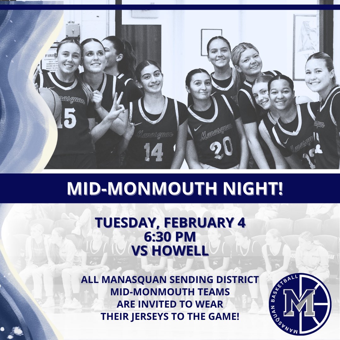 Reminder to our local Mid Monmouth teams: join us tomorrow night for our home game vs Howell! Be sure to wear your team jersey!!