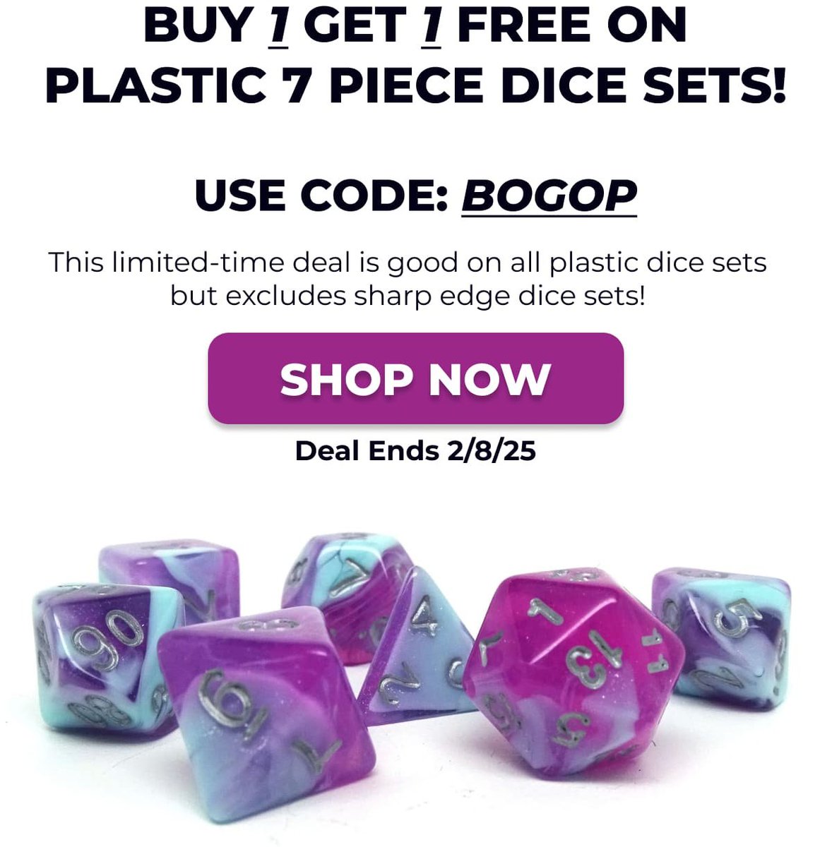 Tabletop_Deals's tweet photo. Easy Roller Dice

Buy 1 Get 1 FREE on 7 piece plastic dice sets!

Just use code BOGOP

#ad https://t.co/Mjbo6OWDe4 https://t.co/LIYUkx2v4d