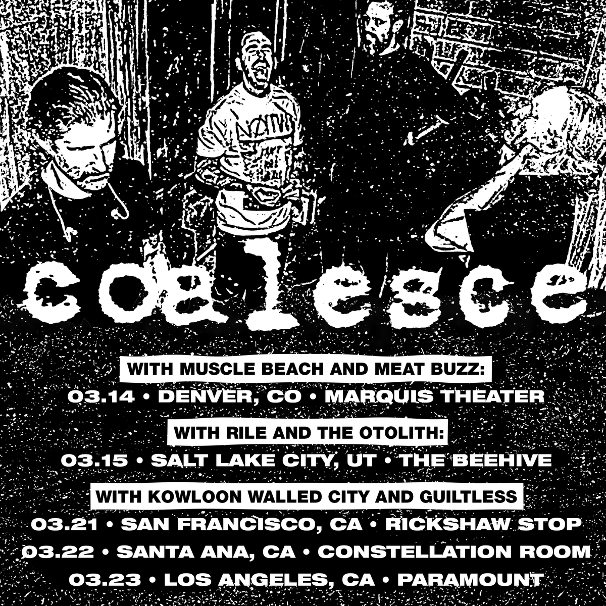 Coalesce • RILE • The Otolith • March 15, 2025 at The Beehive. Tickets go on sale Wednesday at 11AM (MT)