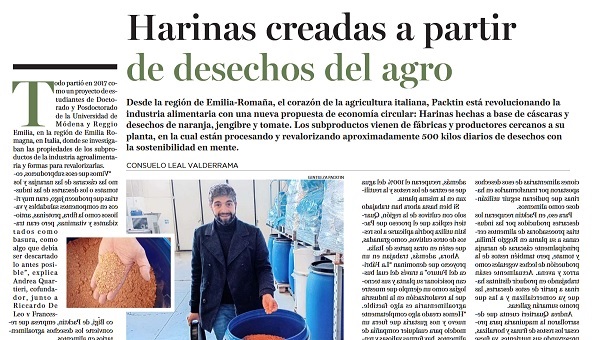Revista del Campo, la principale testata agrifood del #Cile 🇨🇱, pubblicata dal prestigioso El Mercurio, ha dedicato un articolo di estremo interesse a noi di #Packtin e alle nostre farine create a partire da sottoprodotti agroalimentari. Che dire? Muchas gracias! <a href="/embajadachileit/">Embajada de Chile en Italia/ Ambasciata del Cile</a>