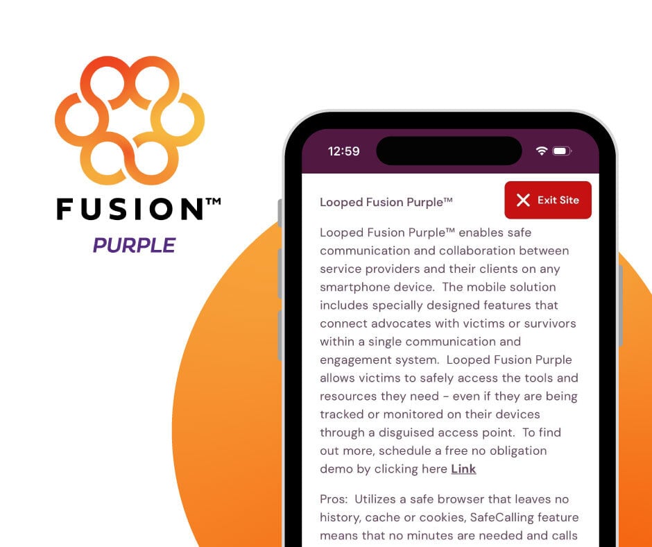 LoopedSolutions's tweet image. Looped Fusion Purple joins @domesticshelter listing as recommended mobile app.
