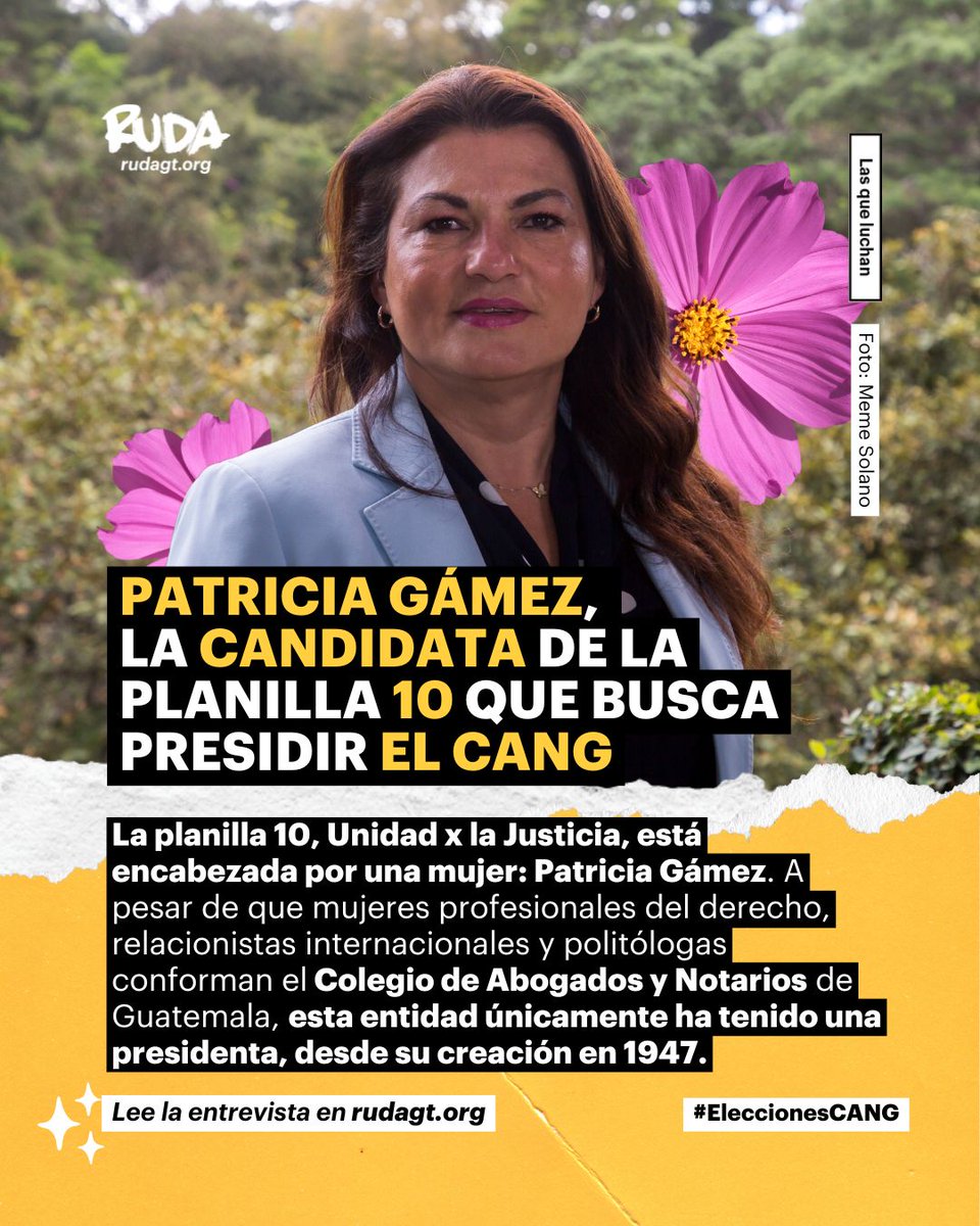 ruda_gt's tweet photo. 👉 A pesar de que mujeres profesionales conforman el Colegio de Abogados y Notarios de Guatemala, esta entidad únicamente ha tenido una presidenta, desde su creación en 1947. Patricia Gámez encabeza la Planilla 10, Unidad x la Justicia. 💜 #LasQueLuchan

Lee la entrevista en Ruda:

https://t.co/1azHtA9LkH