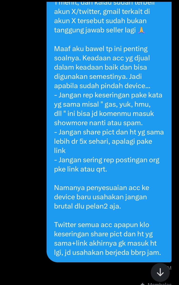 Curhat pagi. Untuk siapapun yg beli acc, plis plis banget selalu tiap beli setelah transaksi aku kasih himbauan ini untuk login gmail segera dan ganti pw, jangan sampai udah berhari2 atau bahkan berminggu2 minta konfirm/tanya lagi. Karna kerjaan kita bukan cmn ini dan mana ingat