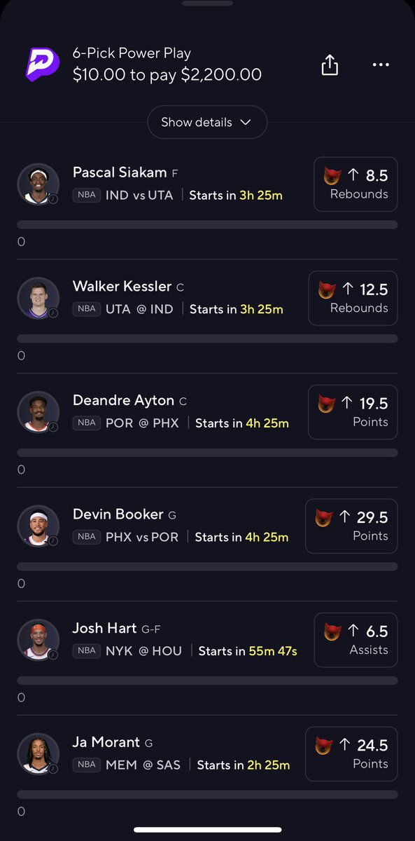 PrizePicks 6 man lotto 😈

Click the link to tail ‼️🤞🏻

 #nba #WNBA   #trending #meme #mlb #baseball #basketball #twitter #trend #TrendingNow #nfl  #mma #ufc #prizepicks #boxing  #viral #wwe #pga #sports #sportsbetting  #fliff #football  #draftkings   #esports I’m