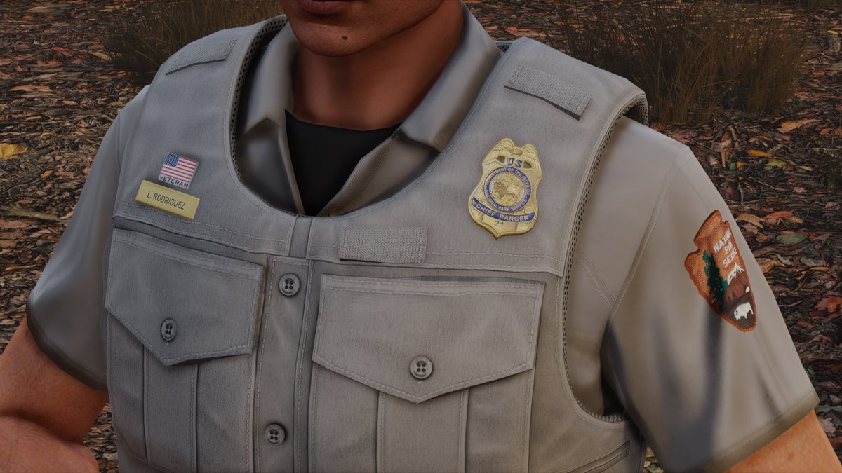agentswork_shop's tweet photo. I've now  added the metal badge, flag citation bar, veteran flag pin, and the name  tag to the Traverse Dress vest. After that, I'll do the same for the  TurtleTracks vest.

#gta #gtav #gta5 #fivem #lspdfr #police #lawenforcement https://t.co/jtobKXIklq