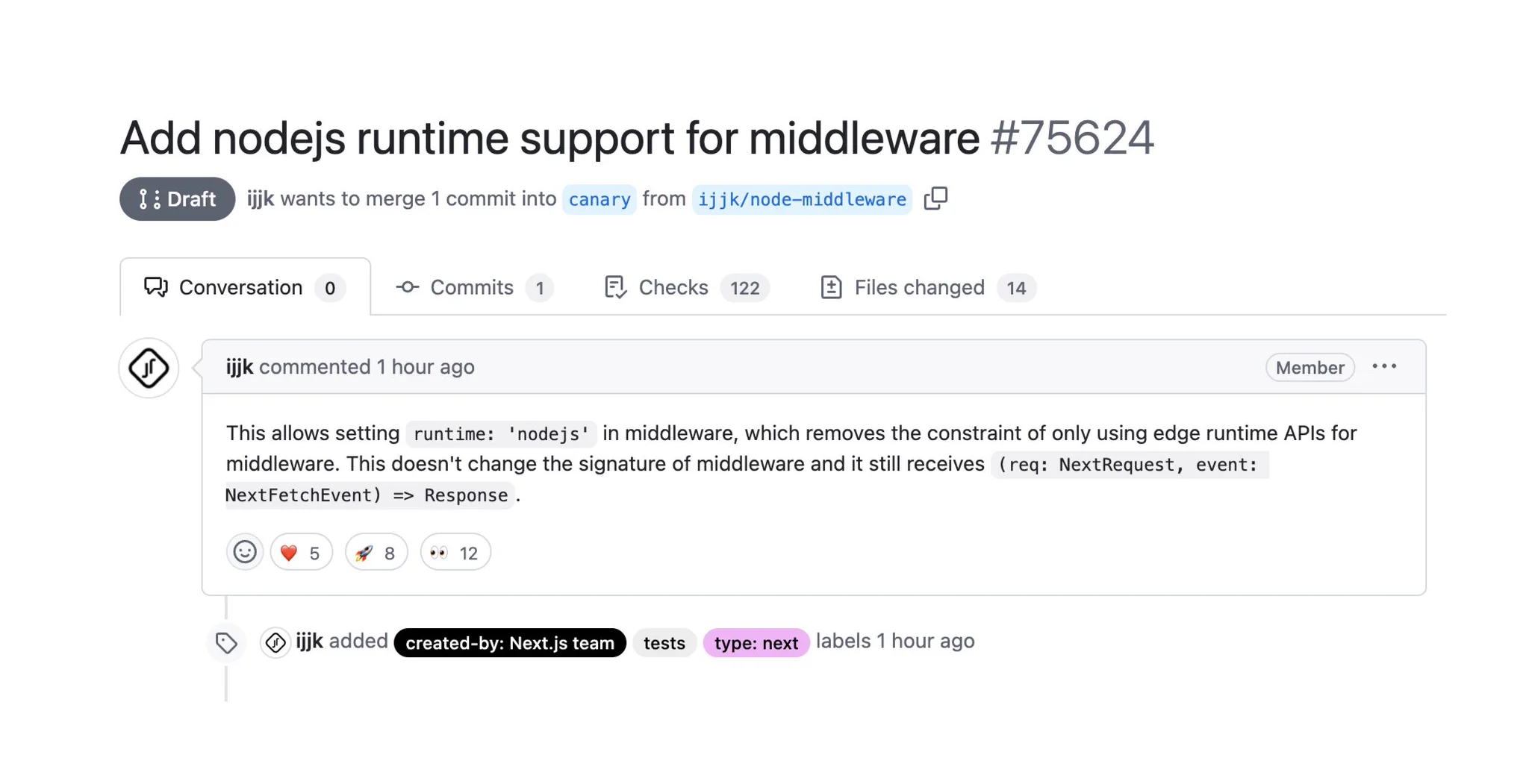 Draft PR to add node.js runtime support for middleware