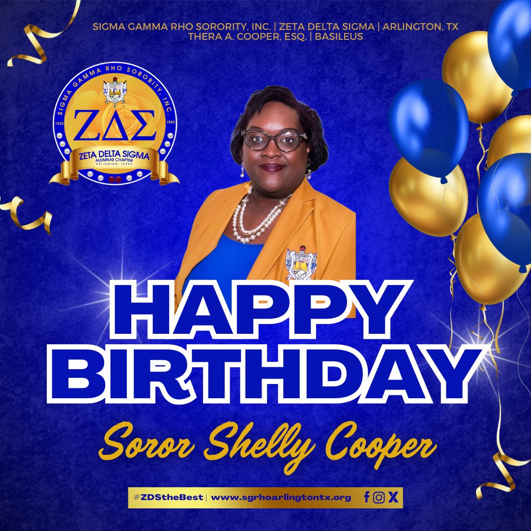 ZDS wishes our very own Soror Shelly Cooper a very happy birthday!

Wishing you both a day filled with love, joy, and endless blessings. Enjoy your special day!

#ZDStheBest 💙💛🐩💛💙