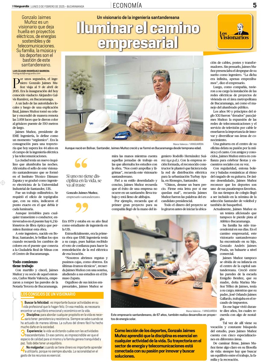 💡Historias que inspiran💡

Con pasión, esfuerzo y visión, Gonzalo Jaimes Muñoz, presidente de EME Ingeniería y miembro de Prosantander, ha dejado su huella en el desarrollo de nuestra región🌉

Desde sus inicios con martillo en mano hasta iluminar el emblemático Viaducto