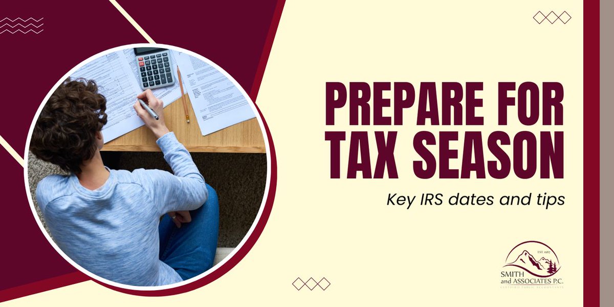 Smith_And_Assoc's tweet photo. Get ready for the tax season with a clear breakdown of IRS filing dates. Understand important deadlines to ensure timely submissions and avoid penalties. https://t.co/LFBIT9CrZ6 https://t.co/d6JSYEa1Iq