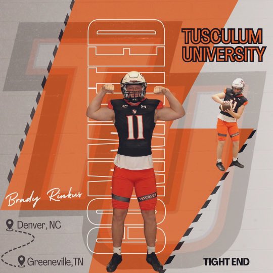 Brady Rinkus (@bradyrinkus) on Twitter photo I’m excited to share that I’ve accepted my football offer from Tusculum University! I want to thank <a href="/taylorbetsu32/">Billy Taylor</a> and <a href="/PeytonDerrick/">Coach Peyton Derrick</a>, my parents, siblings, and North Lincoln coaches/teammates for their support and belief in me.
<a href="/TusculumFB/">Tusculum Football</a> <a href="/NLHSFOOTBALL18/">KNIGHTS FOOTBALL</a> I’m excited to share that I’ve accepted my football offer from Tusculum University! I want to thank <a href="/taylorbetsu32/">Billy Taylor</a> and <a href="/PeytonDerrick/">Coach Peyton Derrick</a>, my parents, siblings, and North Lincoln coaches/teammates for their support and belief in me.
<a href="/TusculumFB/">Tusculum Football</a> <a href="/NLHSFOOTBALL18/">KNIGHTS FOOTBALL</a>