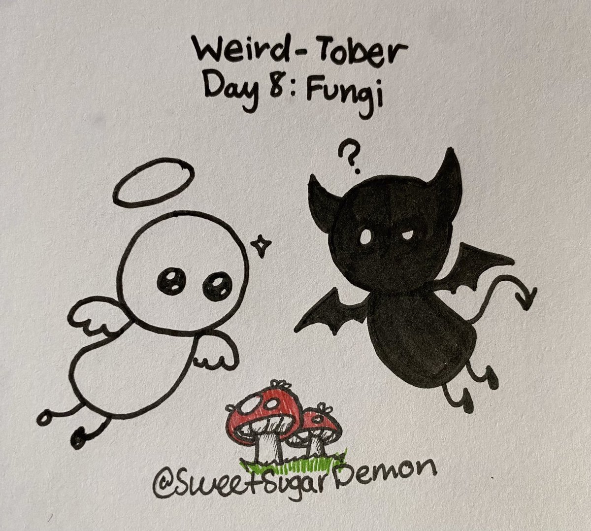 SweetSugarDemon's tweet photo. They go on so many adventures ❤️
•
•
•
#tapeweirdtober #art #weirdtober #traditionalart #pencilsketch #sketchart #sketch #oc #ocdrawing #occharacter #ocredraw #angel #angelic #angeloc #cutecomic #funnycomic #demon #demonoc #demonic #fungi https://t.co/tzOnfziDu7