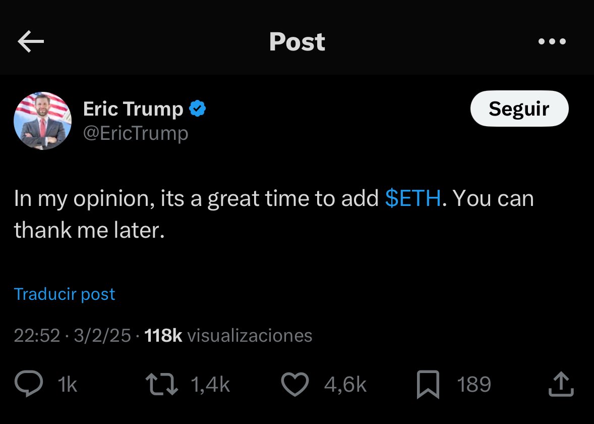 ojo porque el hijo de Trump recula un poco