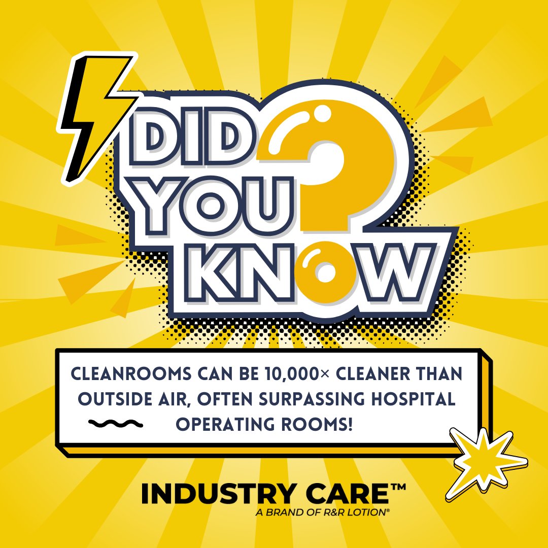 RRLotion's tweet photo. Did you know? Cleanrooms can be 10,000× cleaner than outside air—often even cleaner than hospital operating rooms! Thanks to HEPA & ULPA filters, these ultra-pure environments keep tiny particles out, ensuring precision in tech, pharma, and aerospace. #CleanroomTech #Innovation #Science