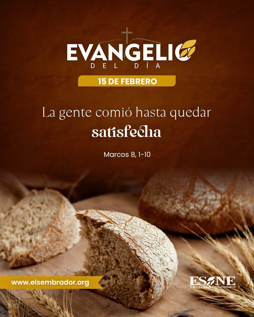 #EvangelioDelDía 📖
Jesús hace un milagro especial: Dar de comer a quienes lo siguen porque, con Él, la providencia está siempre presente.
🌐 elsembradorministries.com/esne/evangelio/