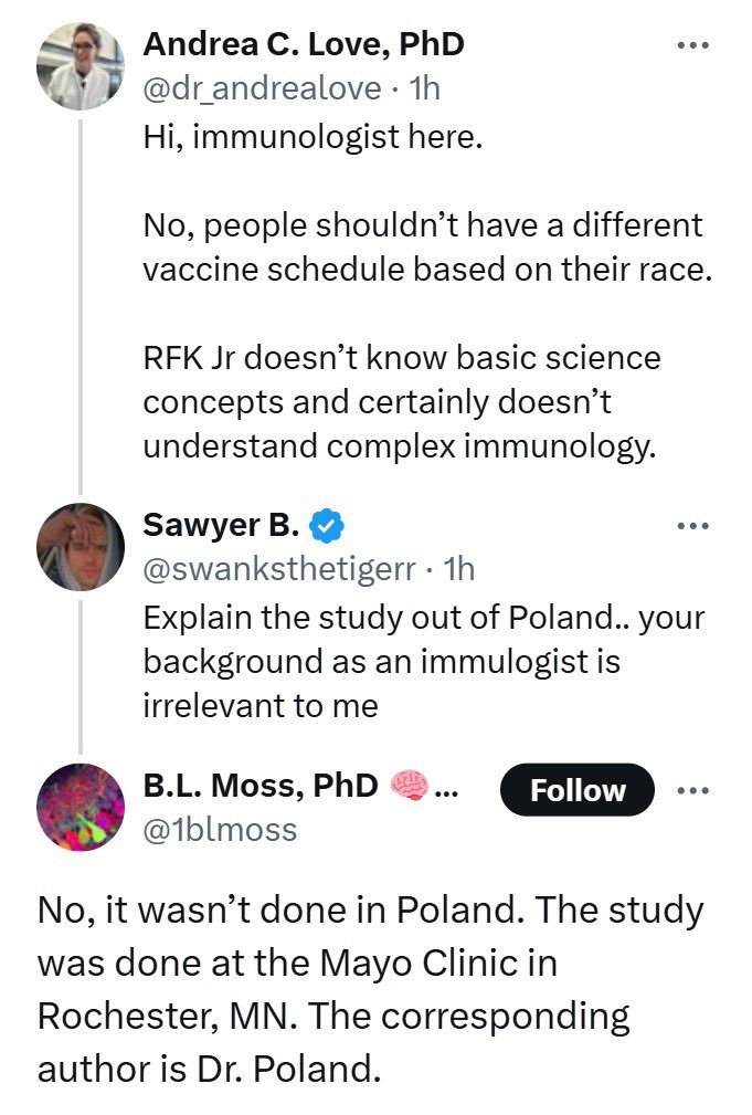 Too good not to reshare. JFC.

“the Poland study” refers to the study led by the person with Poland as a last name. That’s how we frequently refer to scientific papers.

If you published papers, you’d understand that little nuance.