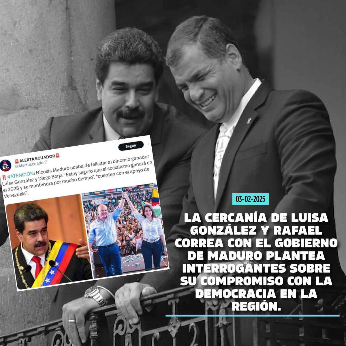 luisgonz60's tweet photo. @AlertaNews24 @LuisaGonzalezEc sigue el legado de corrupción de @MashiRafael, aliándose con los peores personajes de la política. ¡Es hora de decir basta! Correismo nunca mas! @DiegoBorjaPc #gdoRC5 https://t.co/rGUz5WOMps