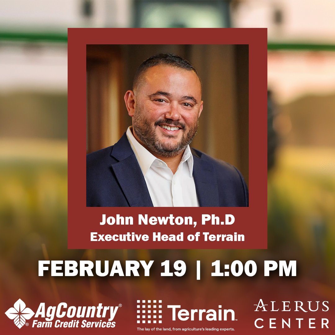 Hear from John Newton, Executive Head of Terrain, at the International Crop Expo!
"The Lay of the Land; A 2025 Farm Economy Outlook."
Feb 19, 1:00PM at Alerus Center

See the full ICE program now at bit.ly/3CwMfVZ