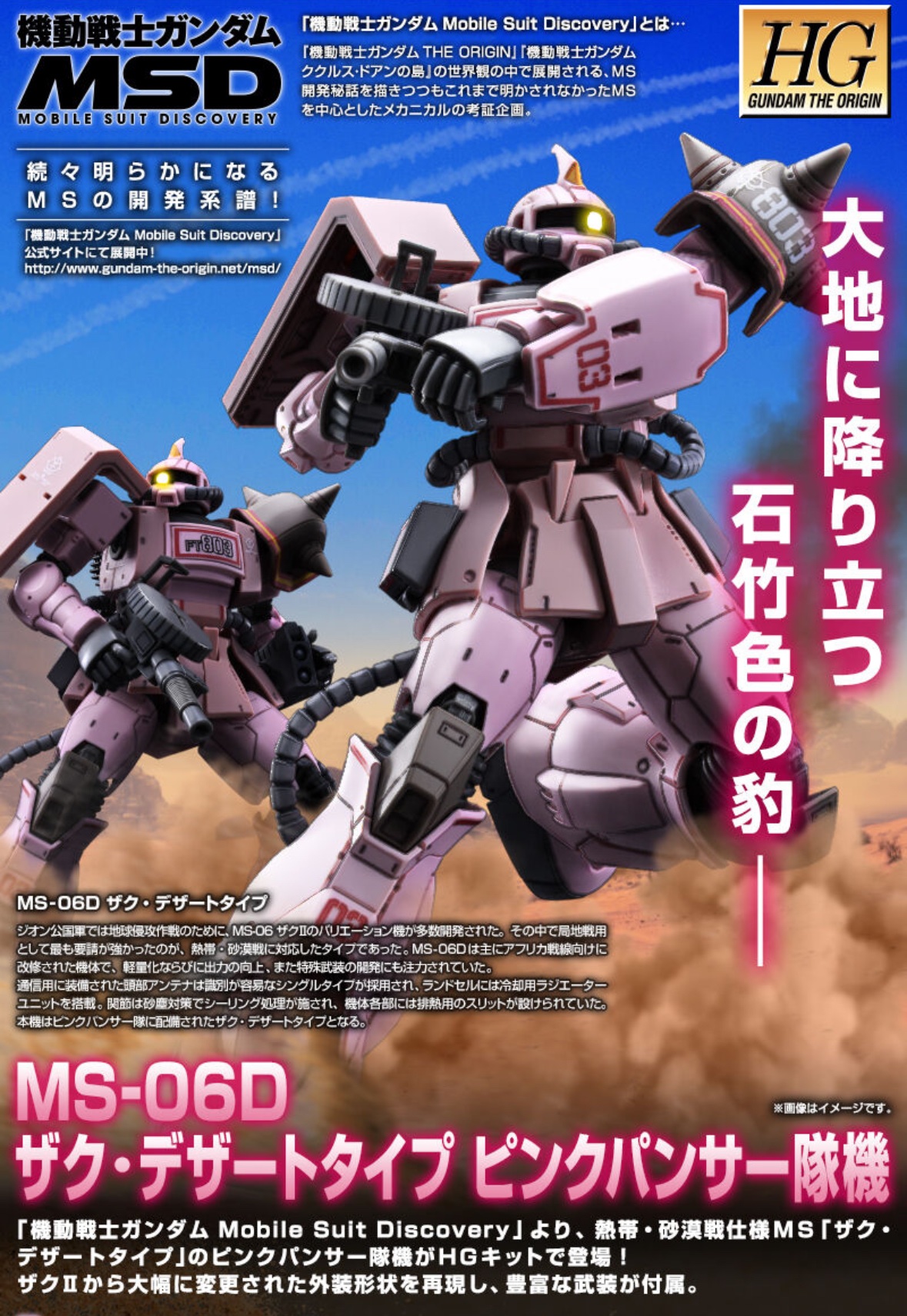 HG ザク・デザートタイプ ピンクパンサー隊機& HGジーライン