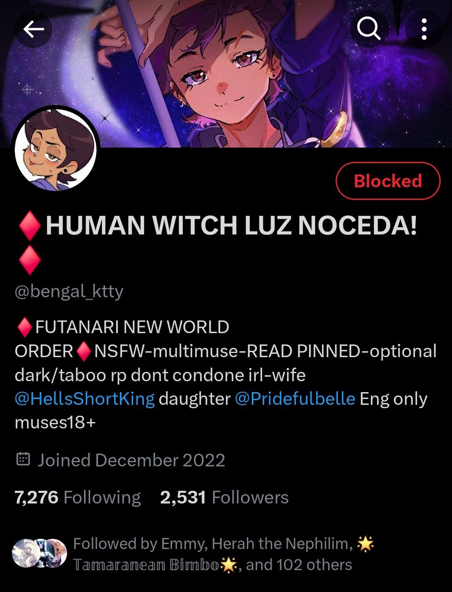 popped in for today to check my followers, so see if we in the clear.

But nope, found a new taboo account.

Block @/bengal_ktty, please.