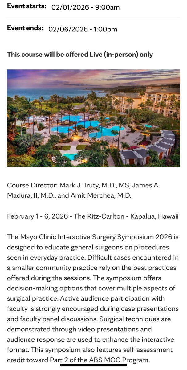 Amit Merchea (@merchea_md) on Twitter photo Day 2 of <a href="/MayoClinic/">Mayo Clinic</a> Interactive Surgery Symposium done! Endocrine and bariatric surgery… what’s new and innovative! Over 300 attendees learning and getting their #CME. #MayoISS25 #WorkHardPlayHard. Our meeting next year takes us back to Maui! Day 2 of <a href="/MayoClinic/">Mayo Clinic</a> Interactive Surgery Symposium done! Endocrine and bariatric surgery… what’s new and innovative! Over 300 attendees learning and getting their #CME. #MayoISS25 #WorkHardPlayHard. Our meeting next year takes us back to Maui!