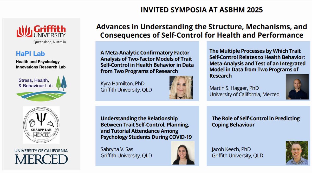 Griffith Centre for Mental Health (@griffith_cmh) on Twitter photo Happening tomorrow #ASBHM2025! <a href="/SasSabryna/">Sabryna Sas</a> chairs & presents at an invited symposia on advances in understanding self-control for health & behaviour with presentations by <a href="/Griffith_Uni/">Griffith University</a>'s <a href="/jacobjkeech/">Jacob Keech</a>, <a href="/DrKyraHamilton/">Kyra Hamilton</a> & <a href="/UofCalifornia/">University of California</a>'s <a href="/martinhagger/">Martin Hagger</a> <a href="/ASBHM1/">Australasian Society for Behavioural Health & Med</a> <a href="/hapiresearch/">HaPI Research Lab</a> Happening tomorrow #ASBHM2025! <a href="/SasSabryna/">Sabryna Sas</a> chairs & presents at an invited symposia on advances in understanding self-control for health & behaviour with presentations by <a href="/Griffith_Uni/">Griffith University</a>'s <a href="/jacobjkeech/">Jacob Keech</a>, <a href="/DrKyraHamilton/">Kyra Hamilton</a> & <a href="/UofCalifornia/">University of California</a>'s <a href="/martinhagger/">Martin Hagger</a> <a href="/ASBHM1/">Australasian Society for Behavioural Health & Med</a> <a href="/hapiresearch/">HaPI Research Lab</a>