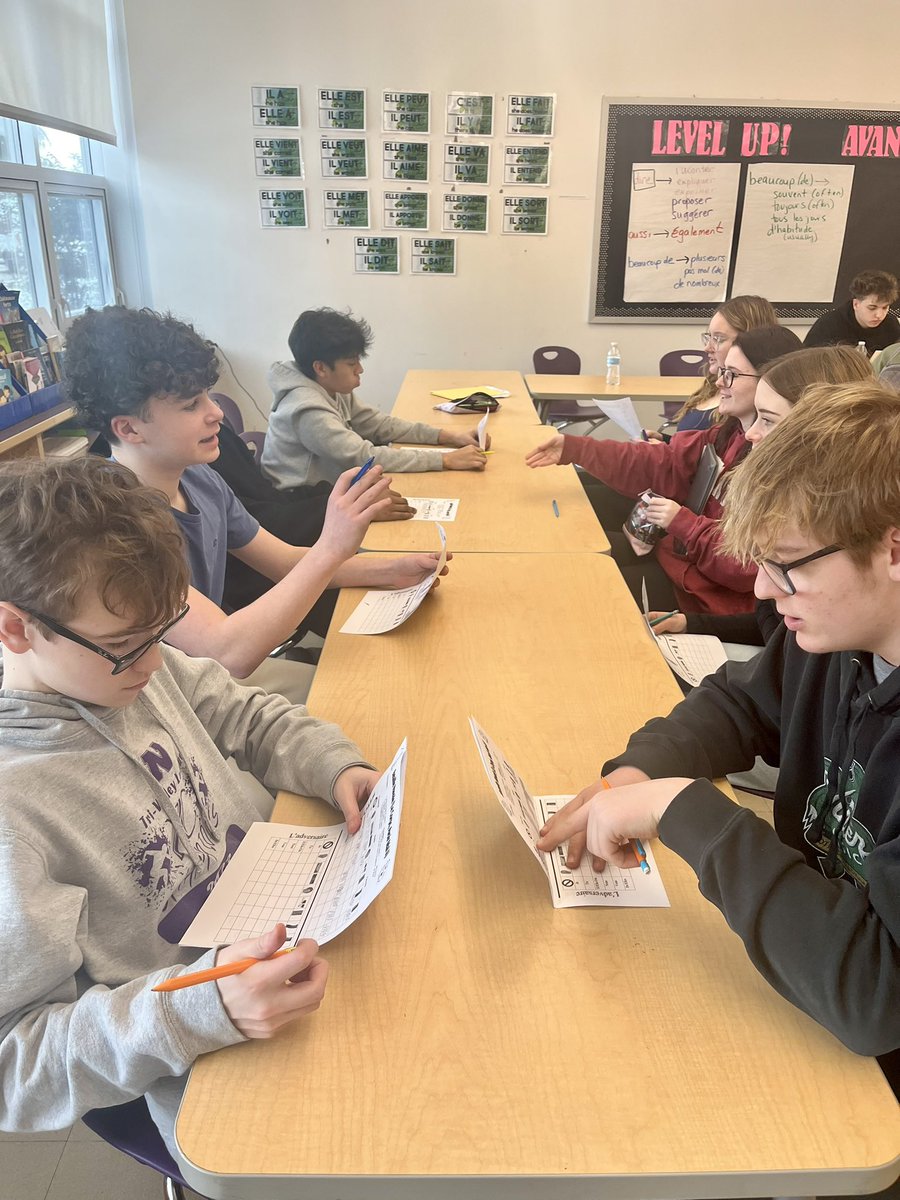KimBray03's tweet photo. Speaking and listening practice with vocab Battleship in French 1 and 2. https://t.co/Q7FjrzjBCw