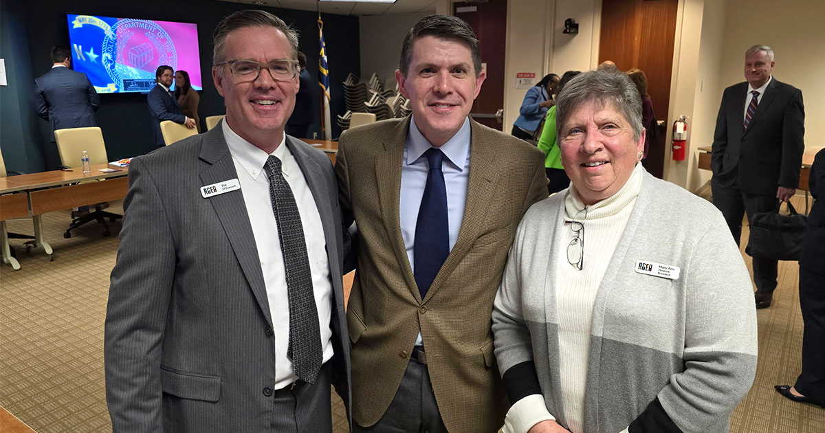 RGEA Board President Mary Ann Hinshaw and RGEA Executive Director Tim O'Connell attended Treasurer Briner's first Retirement System Trustees meeting. RGEA is thankful to be an active part of the discussion to better ensure that the pension delivers COLA to retirees.  #retirement