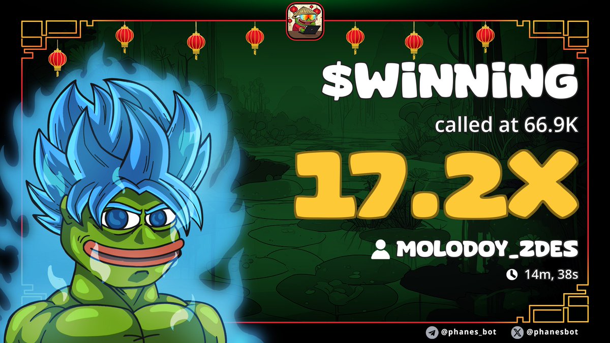 Another call $WINNING to 66k 🔥

Come to my TG, it will soon be hot: t.me/ONEMONCALLS 

$sigma $sc $blink $botify $mumu $hood $goat $wif $dolan $mlg $sol $giga $forest $gfm $trump $ufd $pkin $spx $bonk
