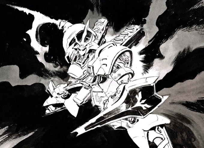 #gundam watercolors, ink 