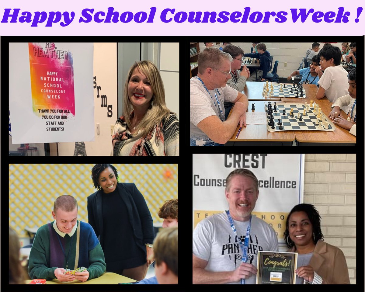 ShadowRidgeMS's tweet photo. Join us in recognizing our counselors, Ms. Garrett, Ms. Yuzbick, and Mr. Richardson. Their  commitment to our students is demonstrated through emotional support, encouragement, and compassion. We are so lucky to have the best counselors!
#NationalCounselorsWeek
#srmspantherpride https://t.co/NRRGxc2mfM