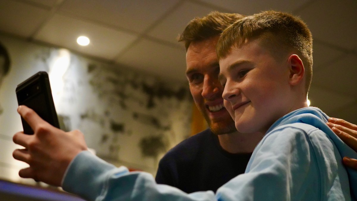 MFCTrust's tweet photo. The present meeting the future 🧡🏆

Motherwell stars Lennon Miller, Tawanda Maswanhise, and Stephen O'Donnell attended our Player of the Year evening at Fir Park. https://t.co/4d2tUjWiAZ