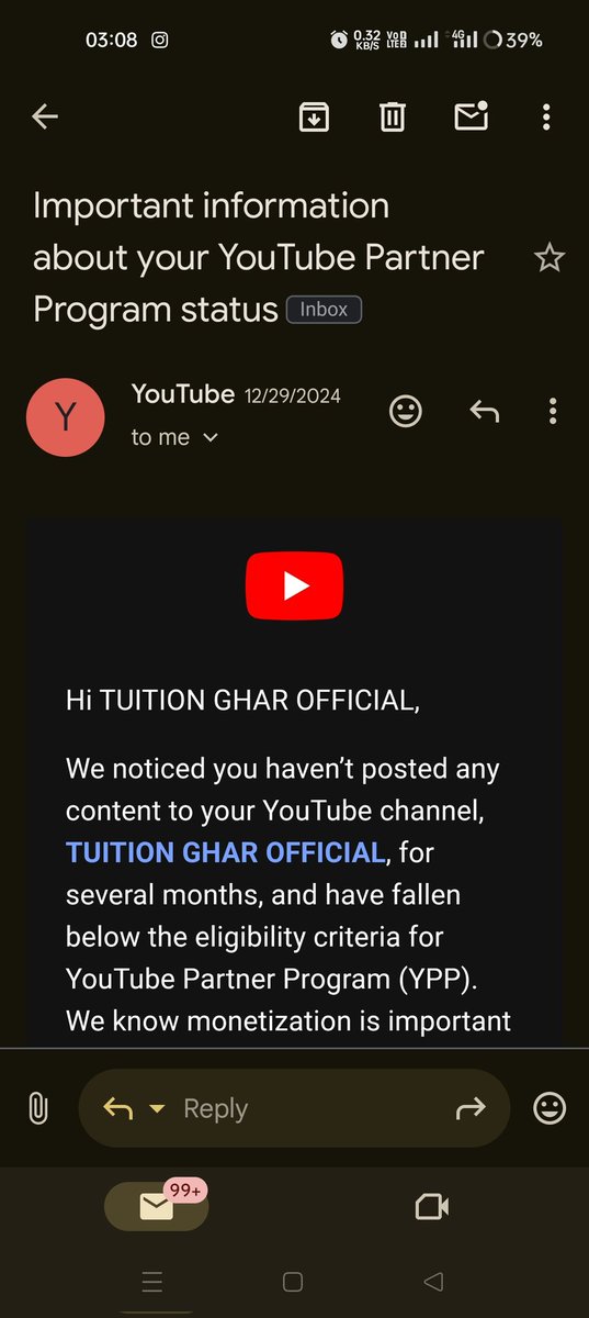 Amarwds's tweet photo. @TeamYouTube hello,sir my youtube channel is now demonitized becoz I didn't post anything on my youtube channel last few months plz help me what I do ? Now I will be active and post every day but plz monetize my youtube channel again... sending screenshots 🙏 https://t.co/gdPSq5ujAm