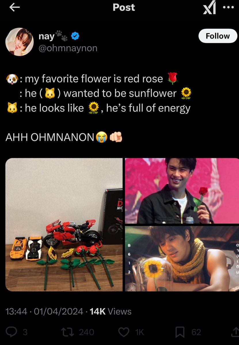 Perthchimon1's tweet photo. Green and red, your a a big fat liars, before you said that Ohm liked sunflowers and yelled at Ohm to choose sunflowers, but Ohm didn't. Now that Nanon has released a song about roses, you guys hurry up and show us the clip of Ohm saying that he likes roses, you crazy people.🤣🤣 https://t.co/Utn5GUh6Aq