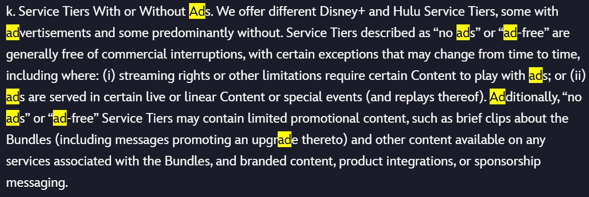 Big shocker, <a href="/DisneyPlus/">Disney+</a> / <a href="/hulu/">Hulu</a> are planning &amp; happy to put more ads and self-promotions in their "ad-free" &amp; "no ads" service tiers. Every single service worse every single year