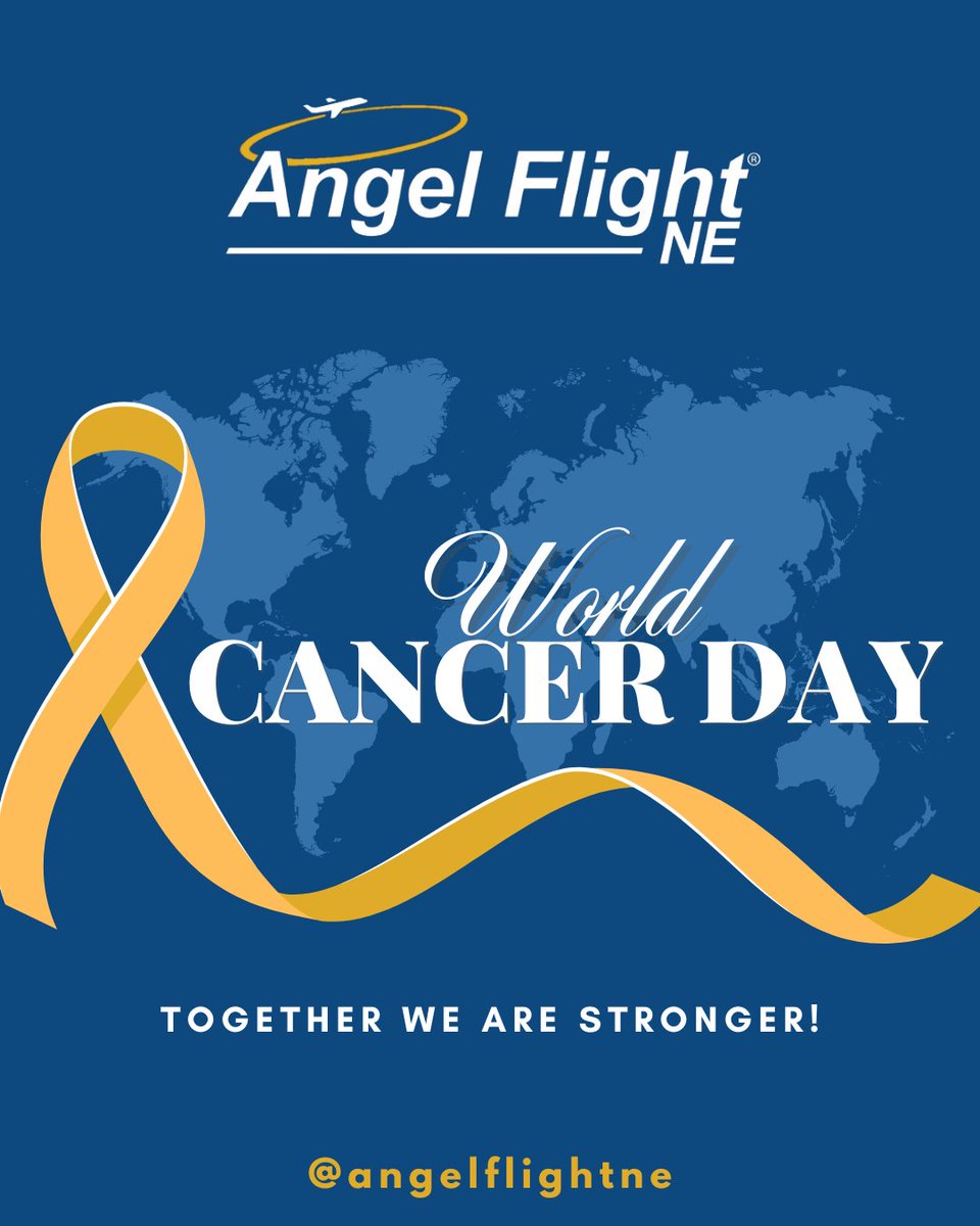 🎗️#WorldCancerDay Reminder: No one should face cancer alone. 💙

At AFNE, we provide free flights for cancer patients, ensuring they can reach life-saving care without barriers. Distance should never stand in the way of hope &amp; healing. 🕊️

#AngelFlightNE #HopeAndHealing #Cancer
