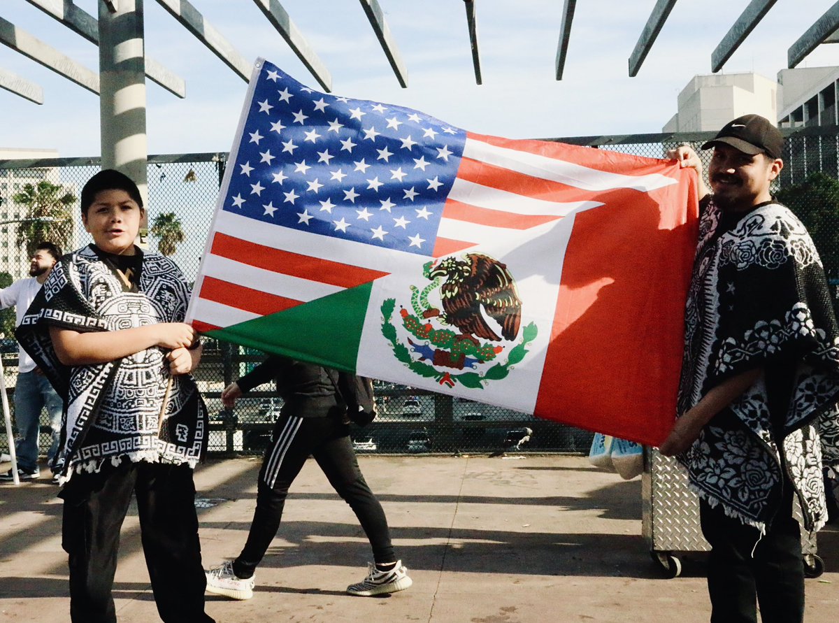 ICE PROTESTS Demonstrators fill overpasses in Downtown LA overlooking 101 Freeway, signs, T-shirts and flags expressing their opposition to Trump Administration Deportation policy. Demonstrators DO NOT attempt to block Fwys. Police standing by…. No arrests as of yet. <a href="/knxnews/">KNX News 97.1 FM</a>