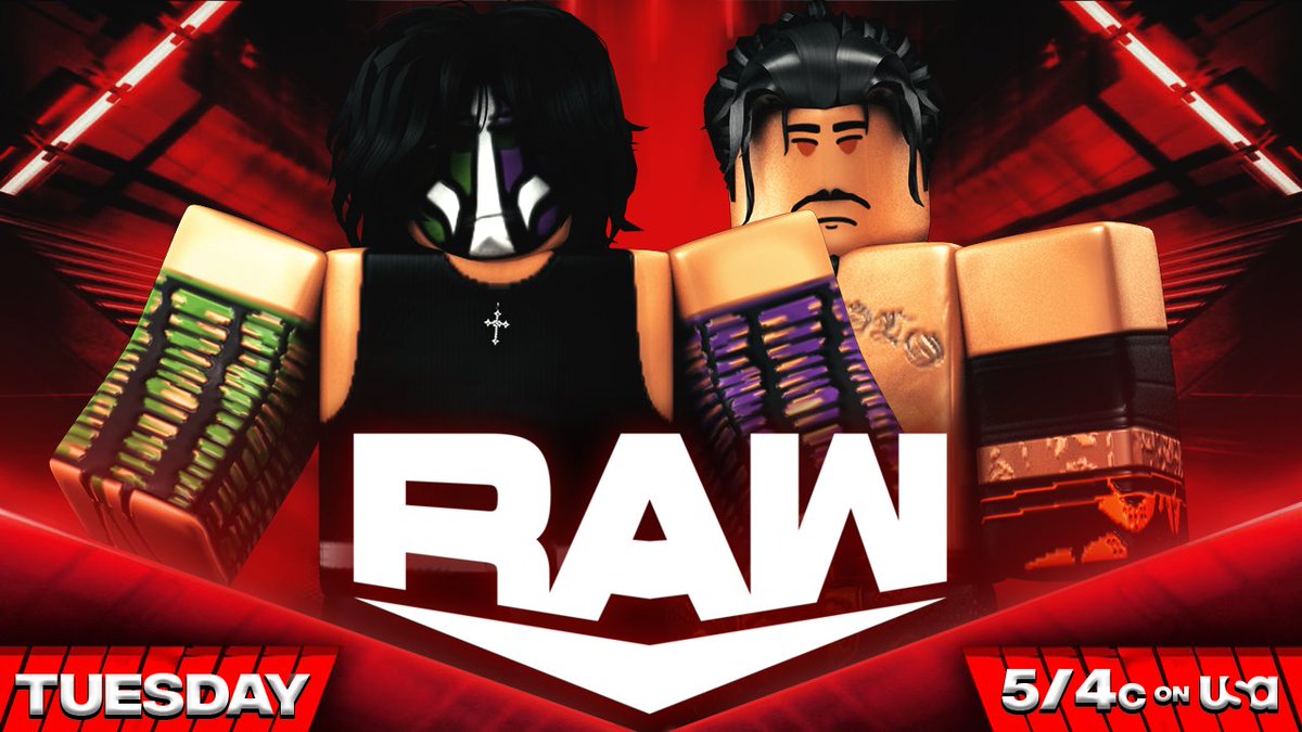 _WWERoblox's tweet photo. Tuesday NIGHT on #WWERaw
@F4DE_4 is set to make an #WWE Appearance
-
#WHC N1C @mhzeuu goes one on one with #MrMITB @hesnoteventeenx
-
@imlosinyou is set to take on @nfxthegoat
-
@DollarOmegamanX goes against @YairRoWrestling - #ICN1C
#WWERaw https://t.co/nidustdj3Q