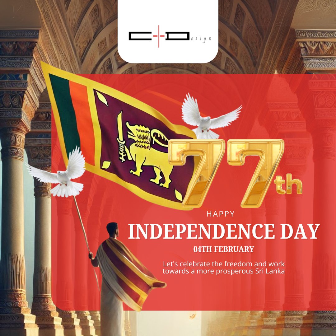 cplusdesignlk's tweet photo. Celebrating 77 years of freedom, unity, and progress! 🇱🇰

This Independence Day, we honour the resilience and creativity of our people.

#IndependenceDay #SriLanka77Years #CPlusDesign #UnityThroughDesign #ArchitecturalProgress #SriLanka #Celebration #indipendentcountry https://t.co/qDV6i34ekA