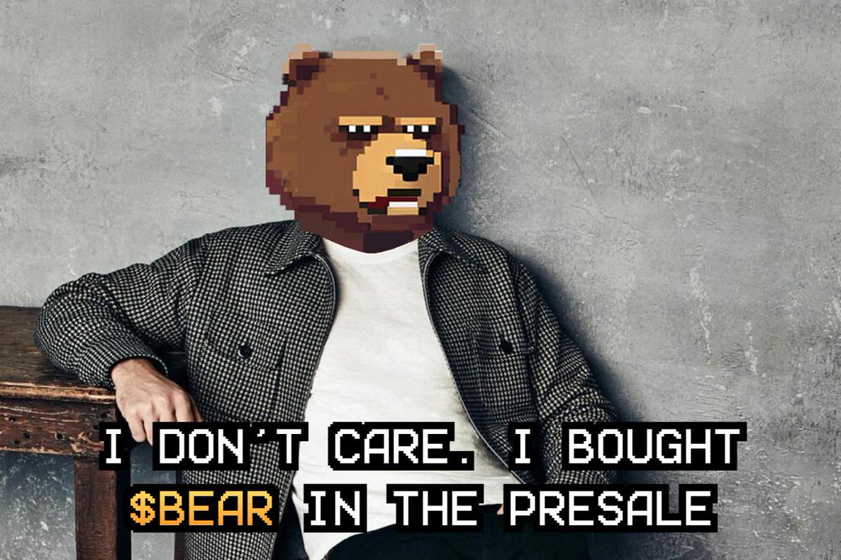 BeerBear_Meme's tweet photo. I EITHER BUY OR I HODL. I DON’T PANIC🍺🐻

$BEAR | https://t.co/okKEUZw0Ch https://t.co/pUMuqObwvJ