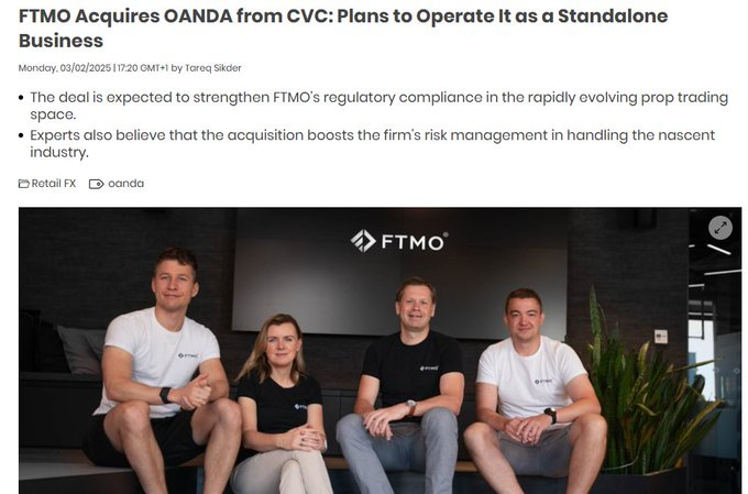 DenizTheTrader's tweet photo. Everything changes in Prop Industry...

@FTMO_com  Just Bought @OANDA https://t.co/gG1RP372yO
